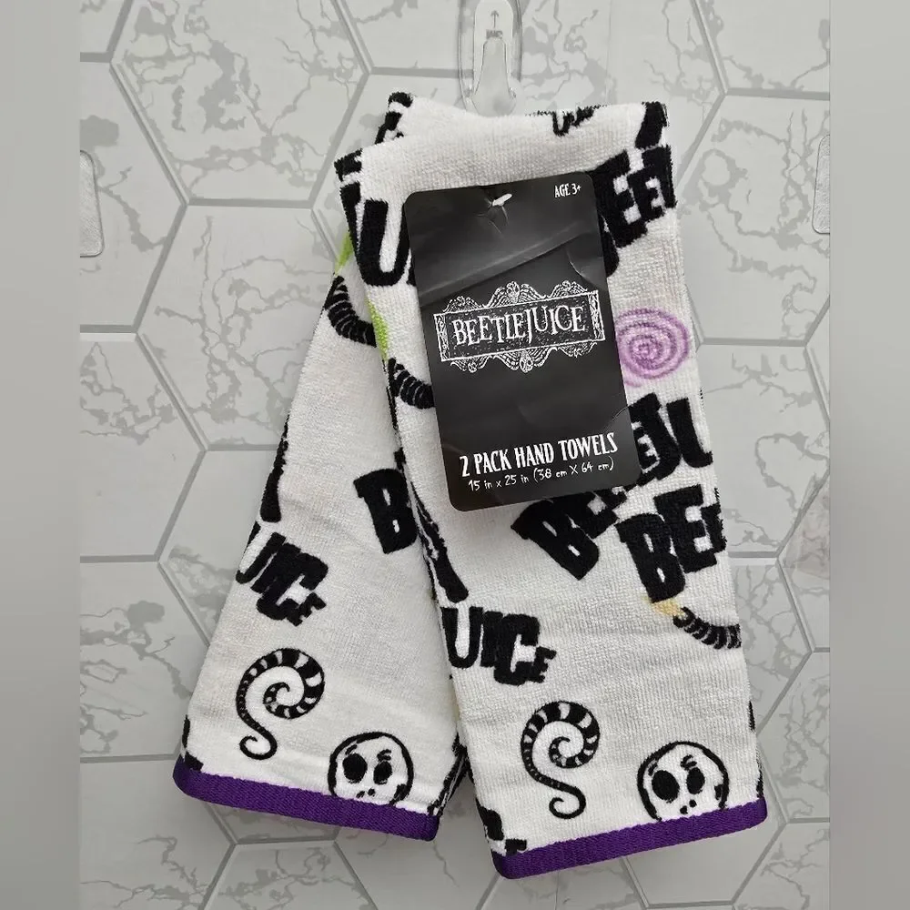 Nwt Beetlejuice Halloween 2 pc Hand Towels